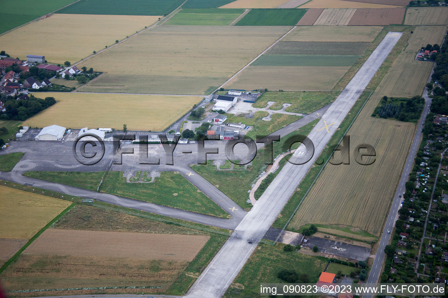 Aerial photograpy of HD-Kirchheim, former American airfield in the district Patrick Henry Village in Heidelberg in the state Baden-Wuerttemberg, Germany