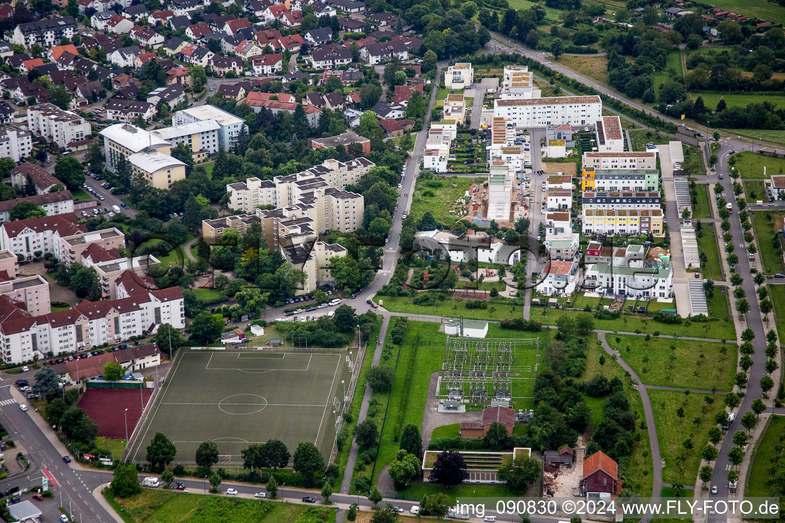 Settlement area in the district Kirchheim in Heidelberg in the state Baden-Wurttemberg, Germany