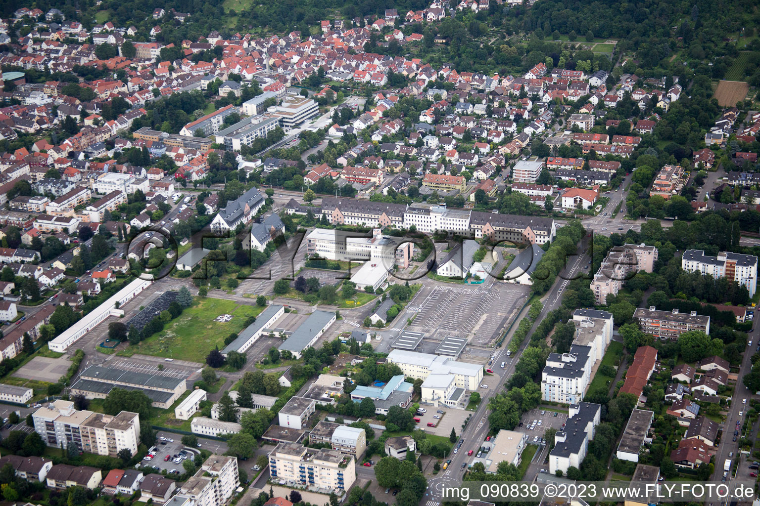 District Rohrbach in Heidelberg in the state Baden-Wuerttemberg, Germany from above