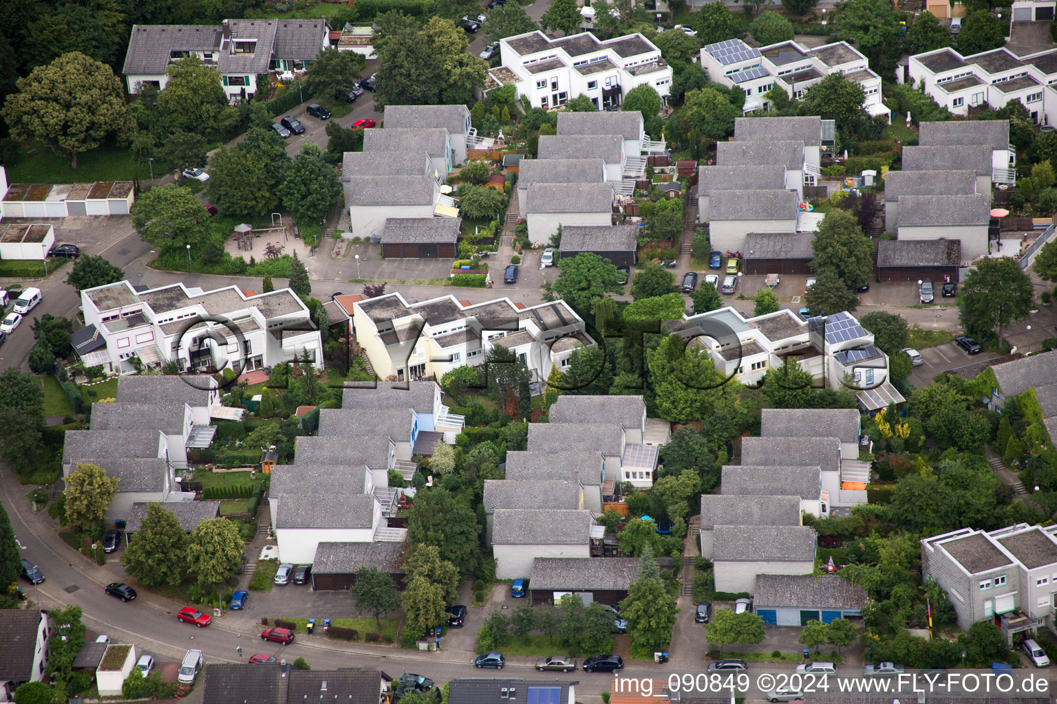 Aerial photograpy of District Emmertsgrund in Heidelberg in the state Baden-Wuerttemberg, Germany