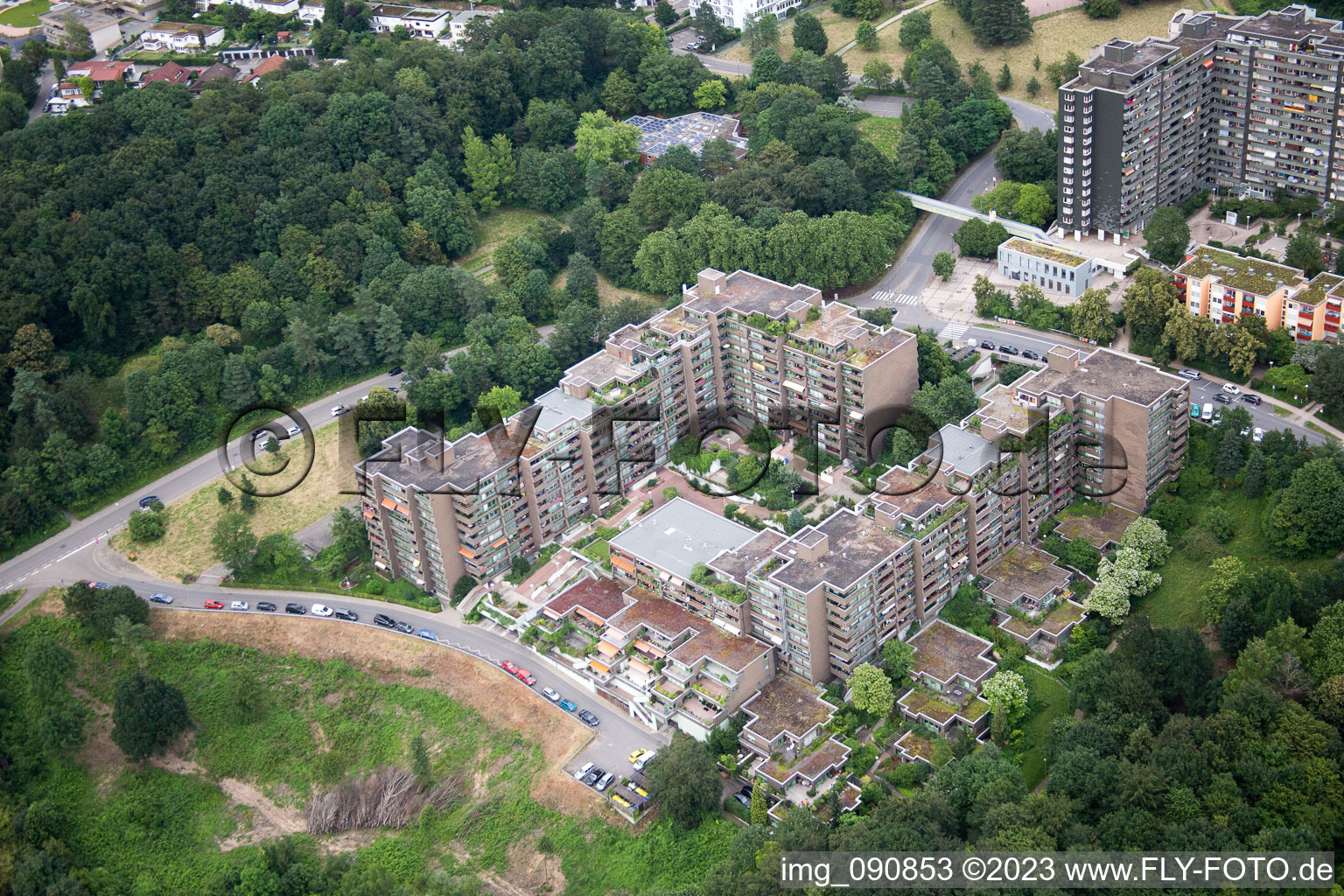 Aerial photograpy of HD-Emmertsgrund in the district Emmertsgrund in Heidelberg in the state Baden-Wuerttemberg, Germany