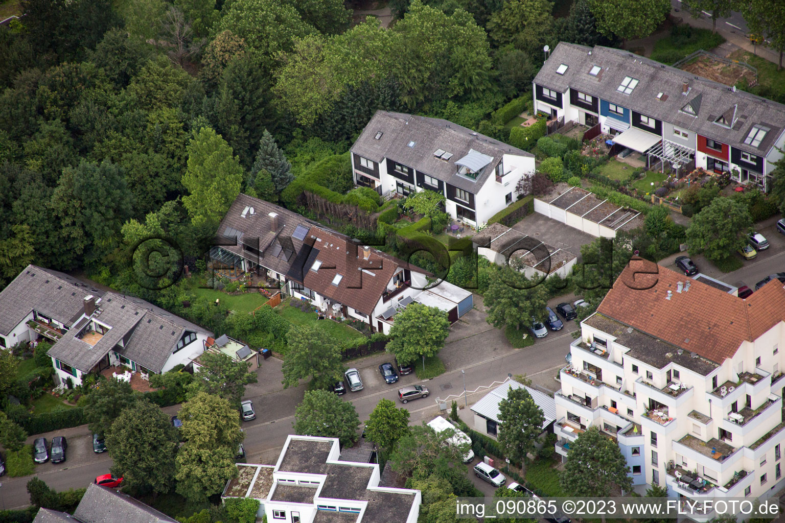 Aerial photograpy of Bothestr in the district Emmertsgrund in Heidelberg in the state Baden-Wuerttemberg, Germany