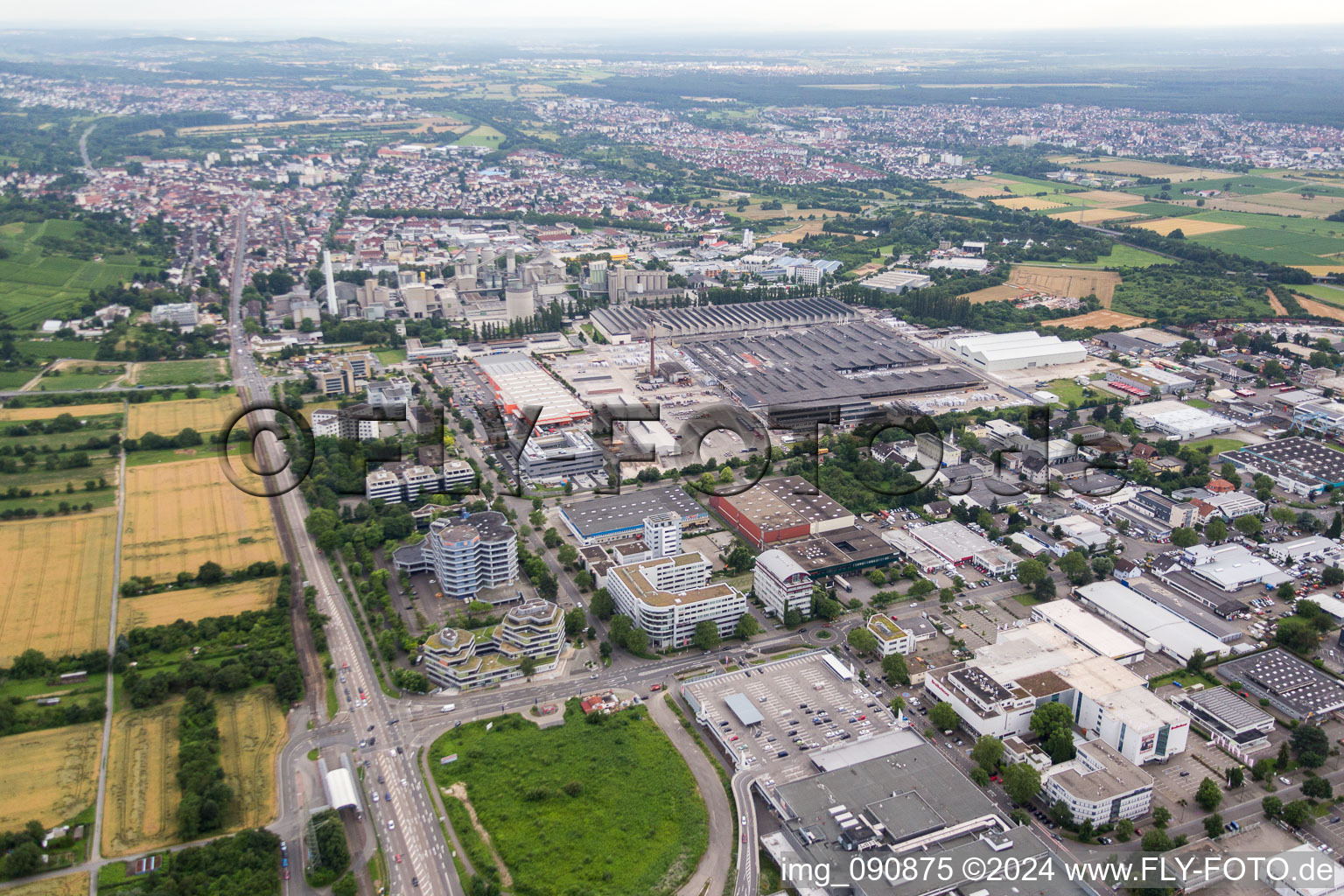 Technical facilities in the industrial area Eternit factory in the district Leimen in Heidelberg in the state Baden-Wurttemberg, Germany