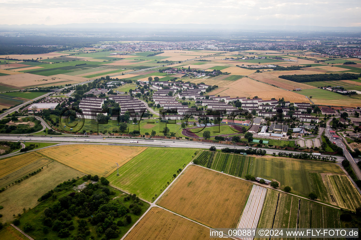 Refugee - buildings Erstaufnahmeeinrichtung of Lanof Baden-Wuerttemberg in the district Patrick-Henry-Village in Heidelberg in the state Baden-Wurttemberg, Germany