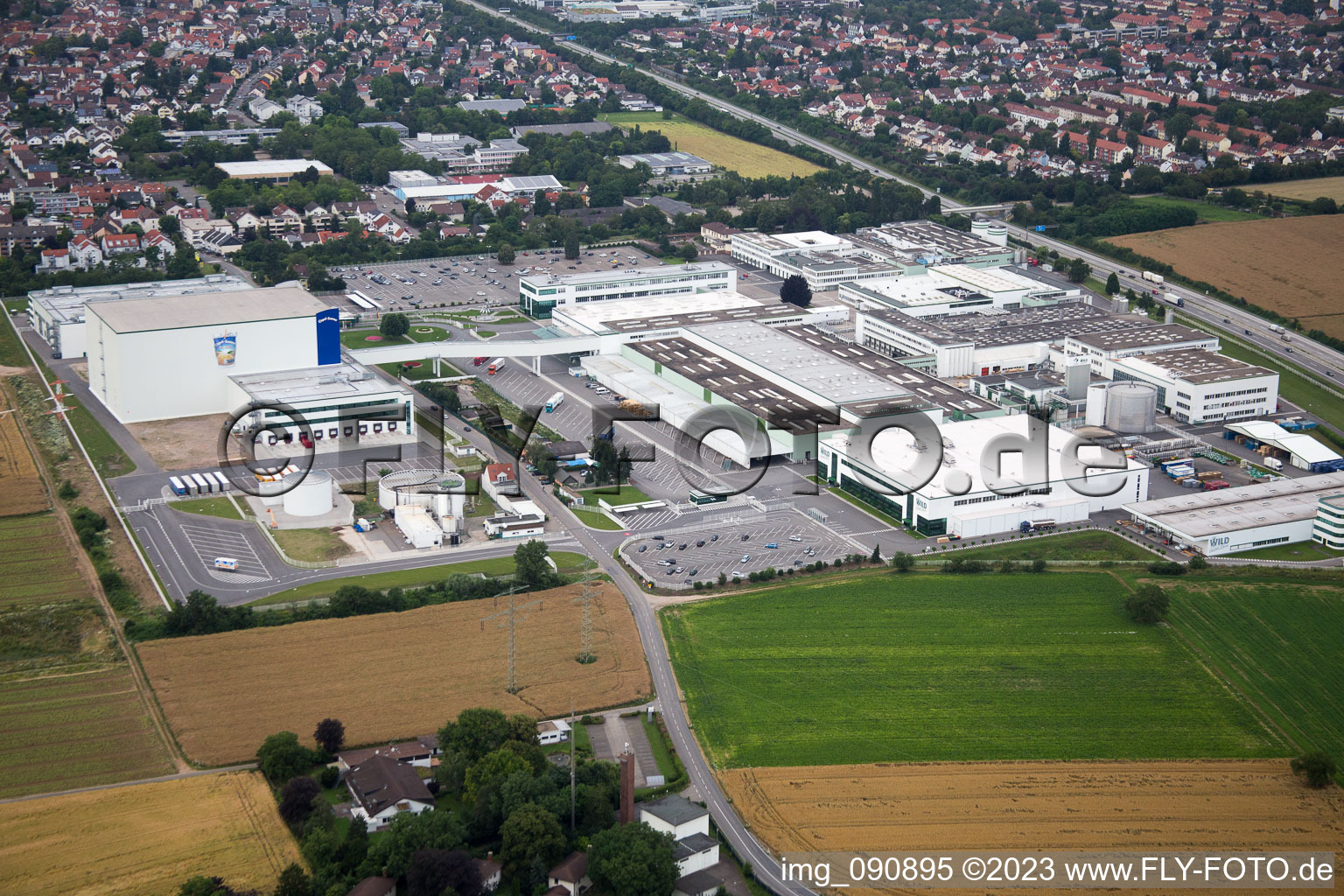 Aerial view of Wild works in Eppelheim in the state Baden-Wuerttemberg, Germany