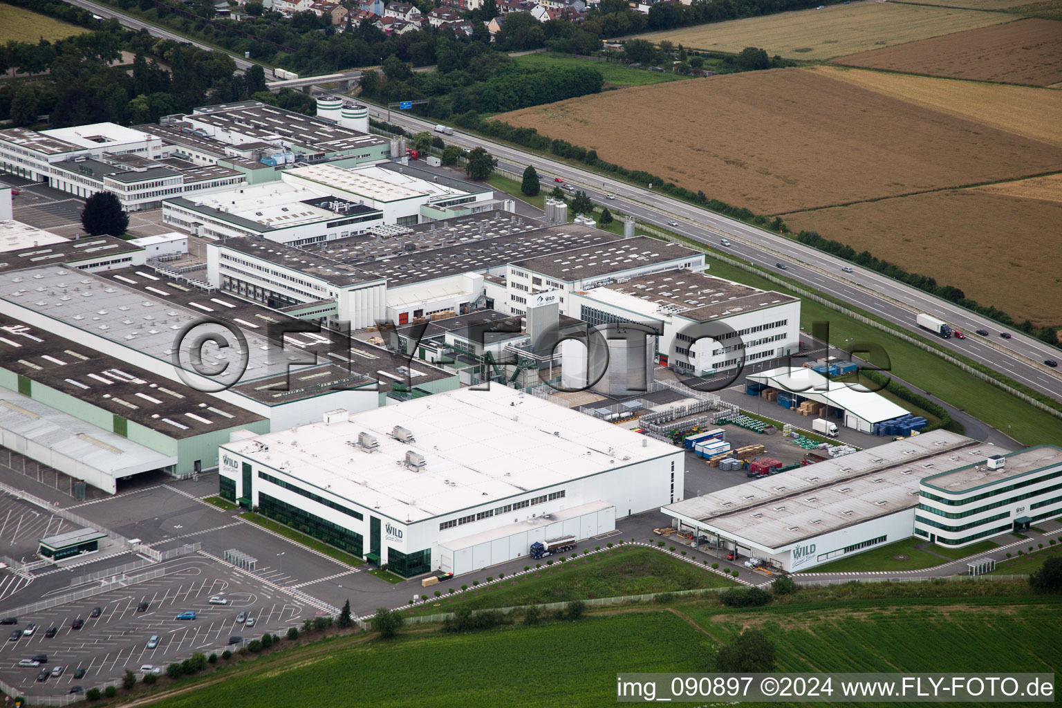 Oblique view of Wild-Works in Eppelheim in the state Baden-Wuerttemberg, Germany