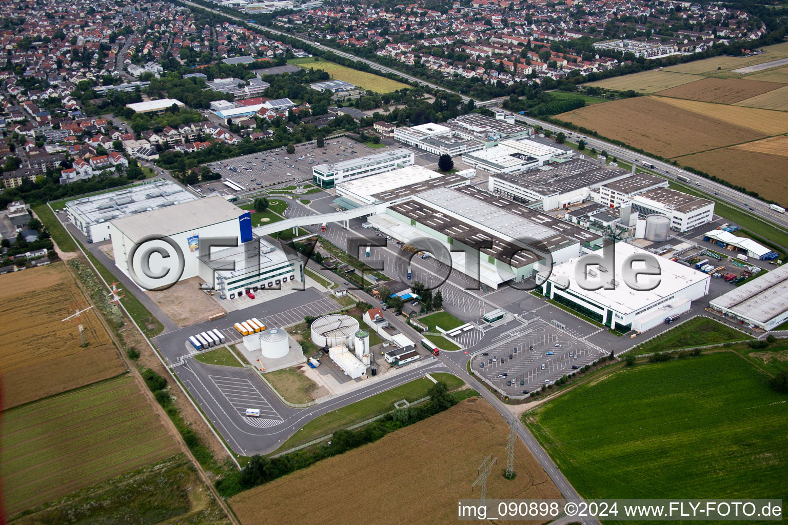 Wild-Works in Eppelheim in the state Baden-Wuerttemberg, Germany from above