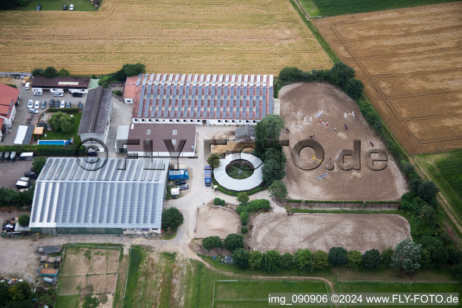 Aerial photograpy of Eppelheim in the state Baden-Wuerttemberg, Germany