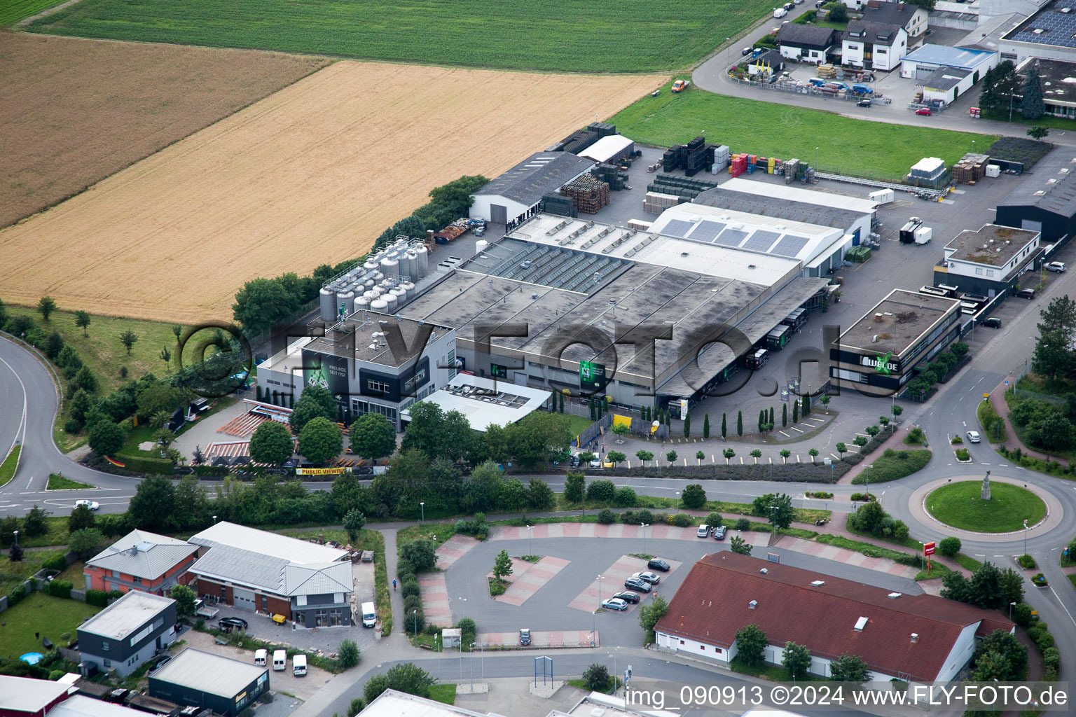 Plankstadt in the state Baden-Wuerttemberg, Germany seen from above