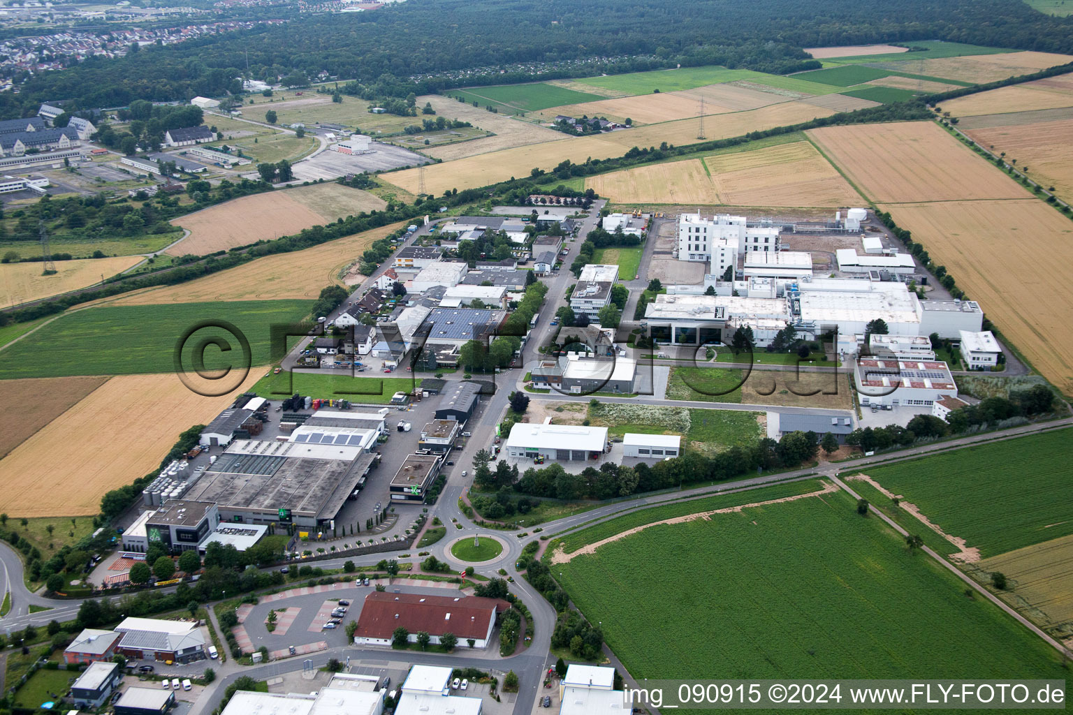 Plankstadt in the state Baden-Wuerttemberg, Germany from the plane