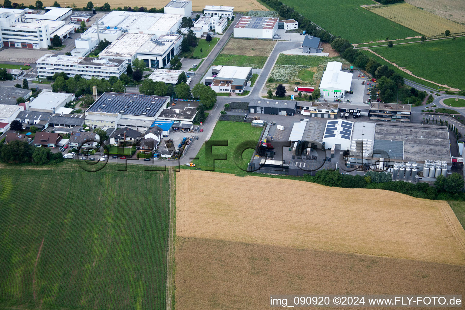 Plankstadt in the state Baden-Wuerttemberg, Germany viewn from the air