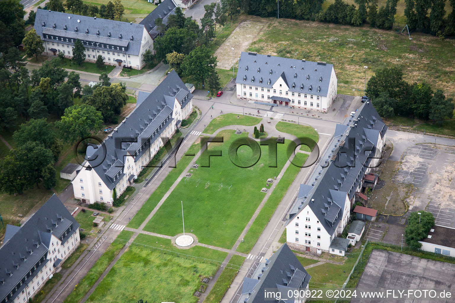 Drone image of Plankstadt in the state Baden-Wuerttemberg, Germany