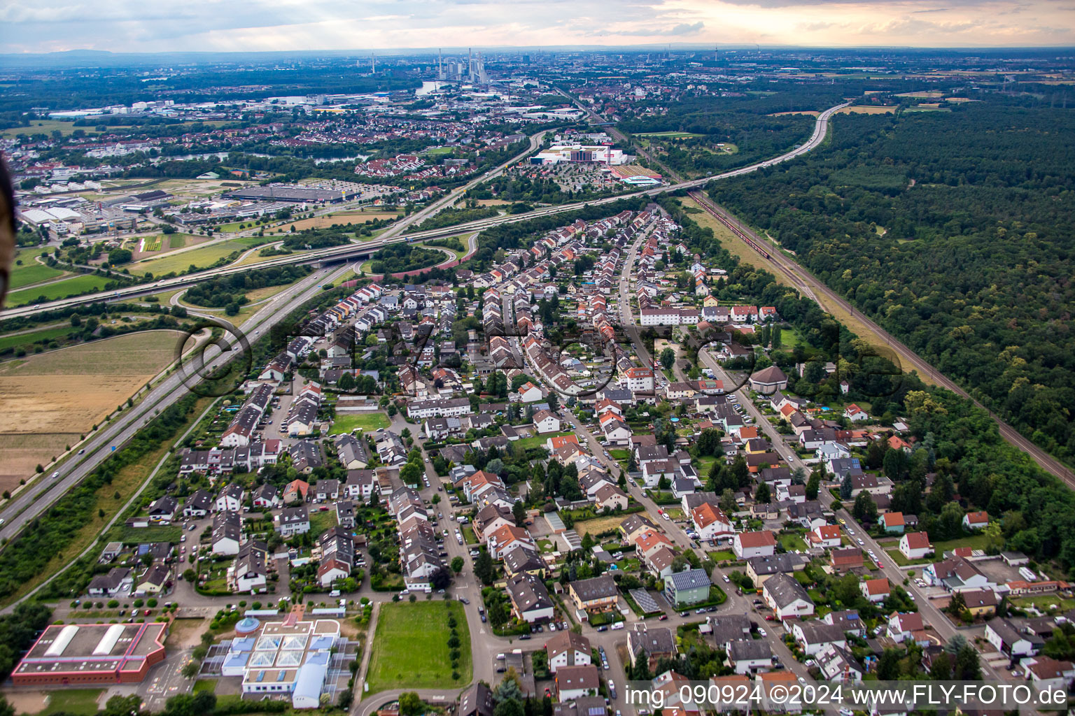 Aerial photograpy of Schwetzingen in the state Baden-Wuerttemberg, Germany