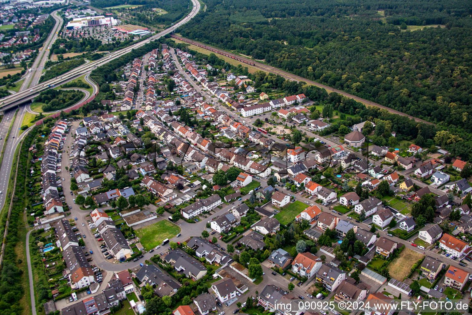 Oblique view of Schwetzingen in the state Baden-Wuerttemberg, Germany