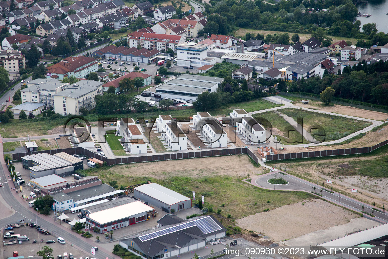 New development area Josef-Helffrich-Straße in Brühl in the state Baden-Wuerttemberg, Germany