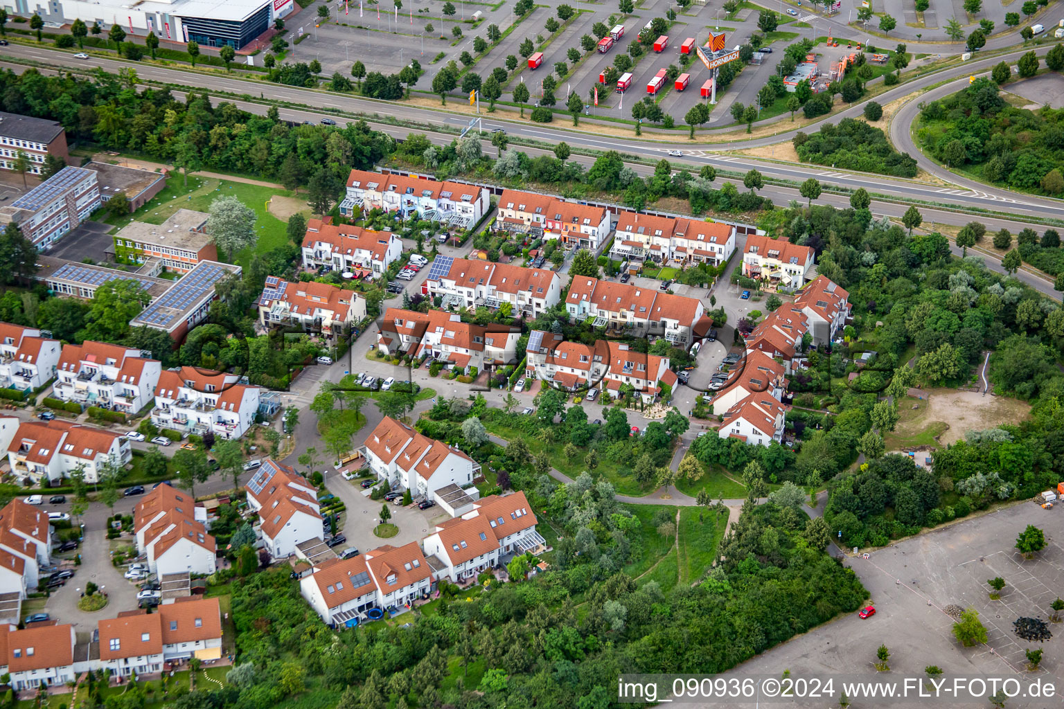 Fritjof Nansen Trail in the district Rheinau in Mannheim in the state Baden-Wuerttemberg, Germany