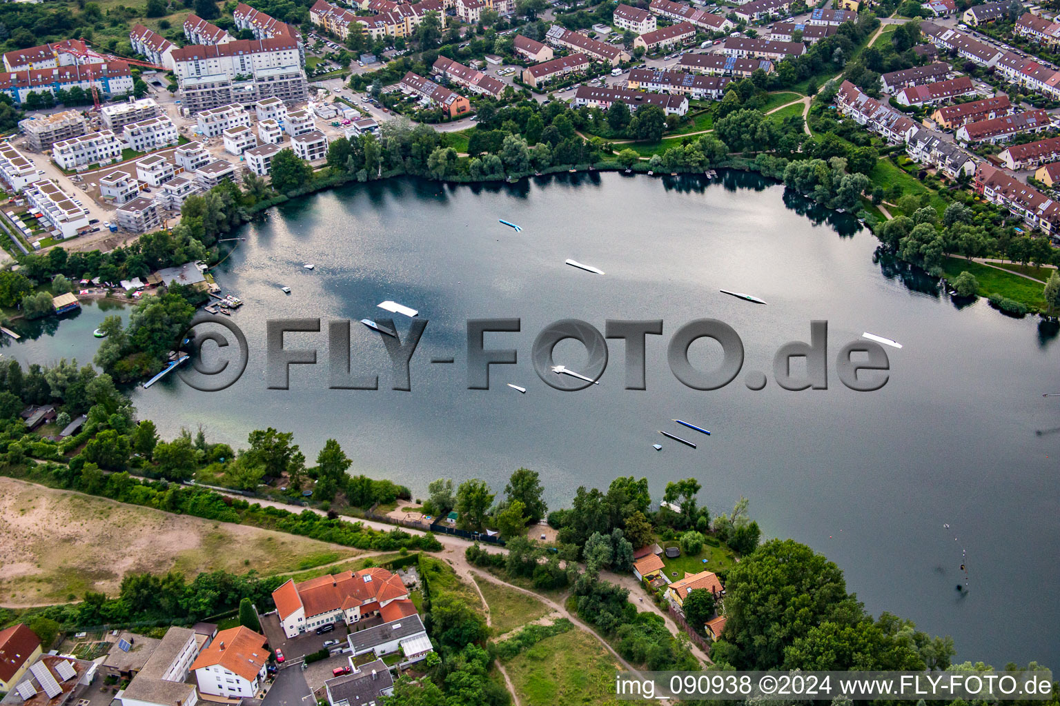 New development area Alterseestraße on the Rheinauer See in the district Rheinau in Mannheim in the state Baden-Wuerttemberg, Germany