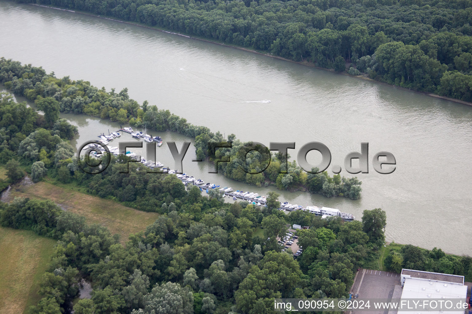 Marina in the district Rheinau in Mannheim in the state Baden-Wuerttemberg, Germany