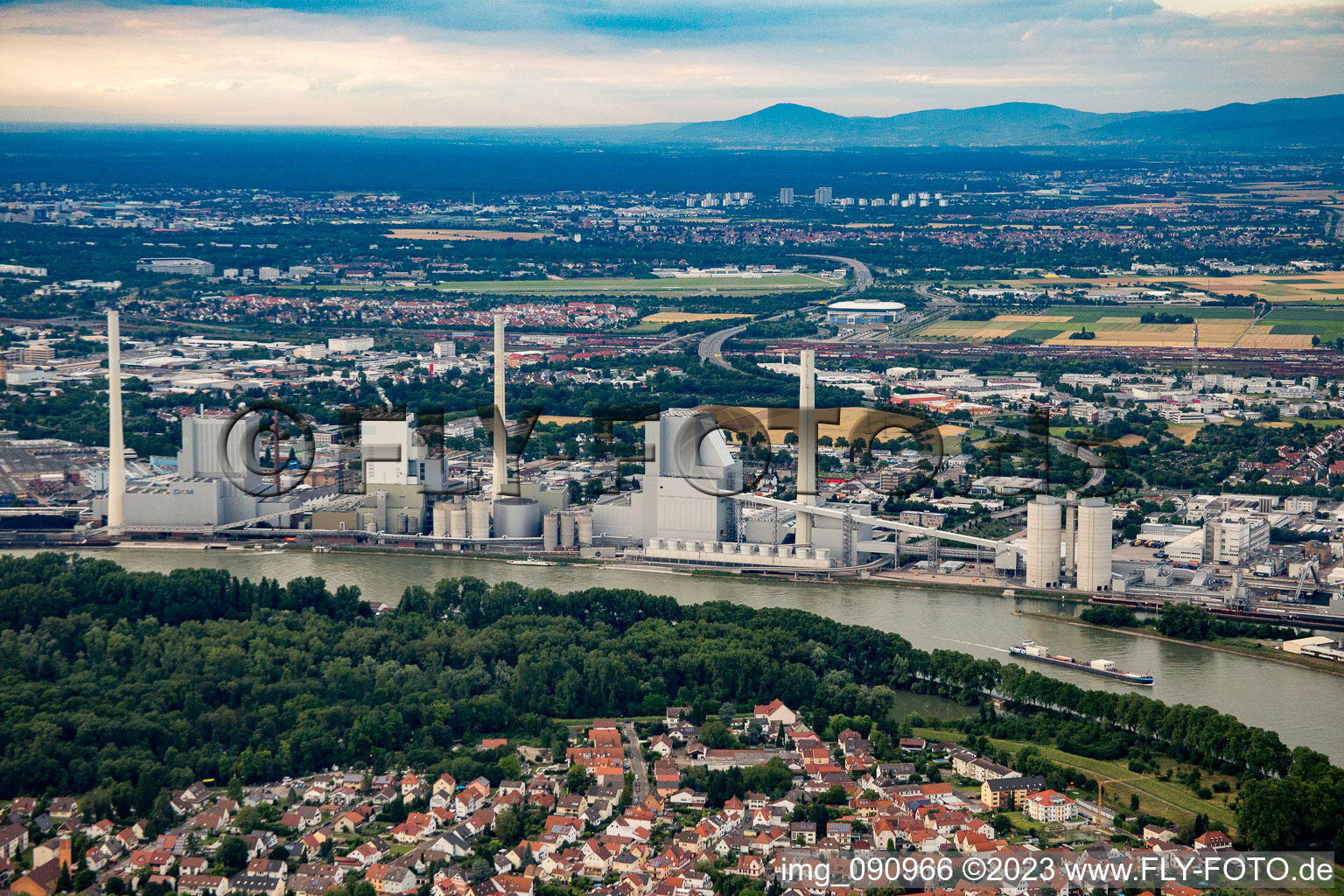 Aerial photograpy of GKM in the district Neckarau in Mannheim in the state Baden-Wuerttemberg, Germany