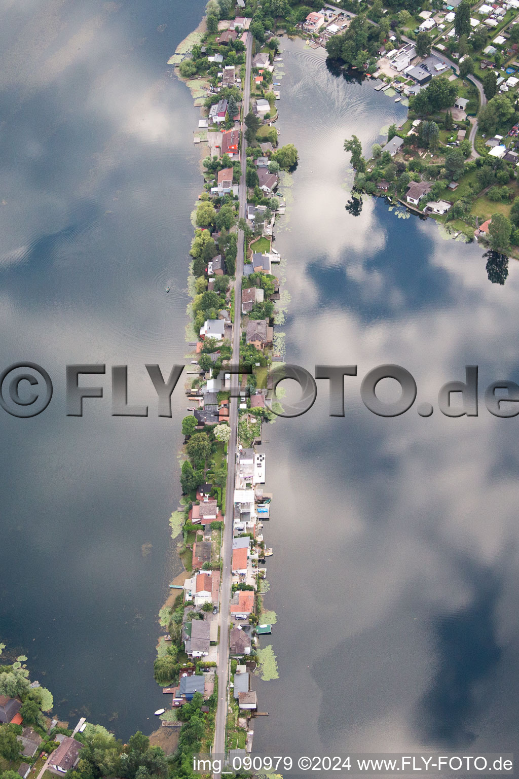 Blue Adriatic in Altrip in the state Rhineland-Palatinate, Germany from above