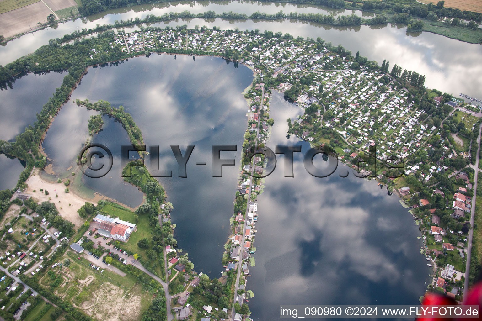 Blue Adriatic in Altrip in the state Rhineland-Palatinate, Germany out of the air