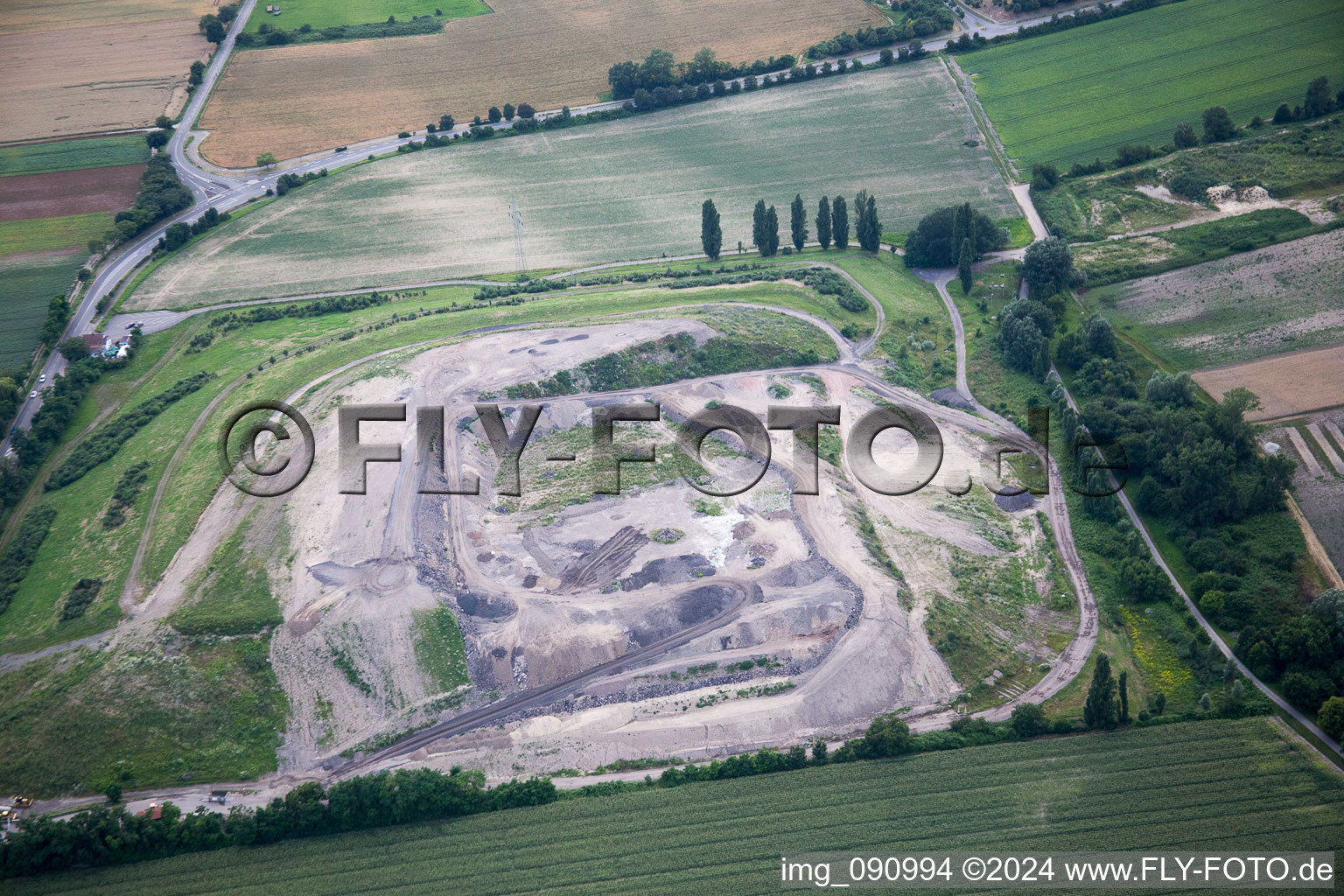 Mountain of gypsum in the district Rheingönheim in Ludwigshafen am Rhein in the state Rhineland-Palatinate, Germany