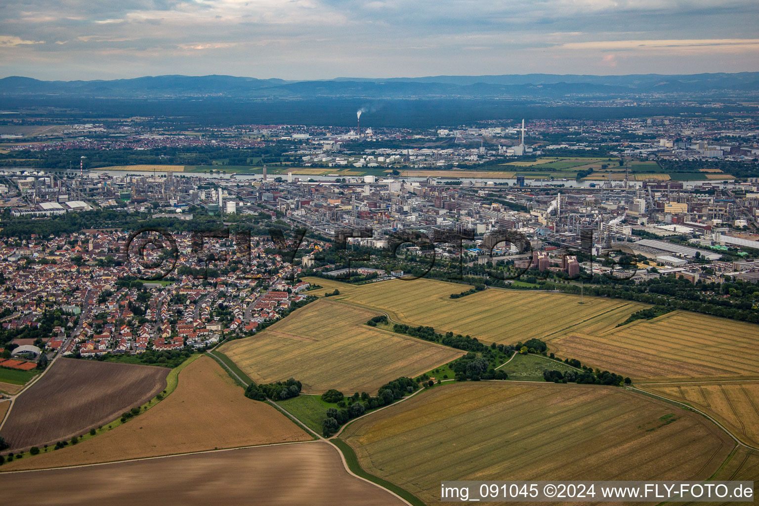 District Oppau in Ludwigshafen am Rhein in the state Rhineland-Palatinate, Germany out of the air