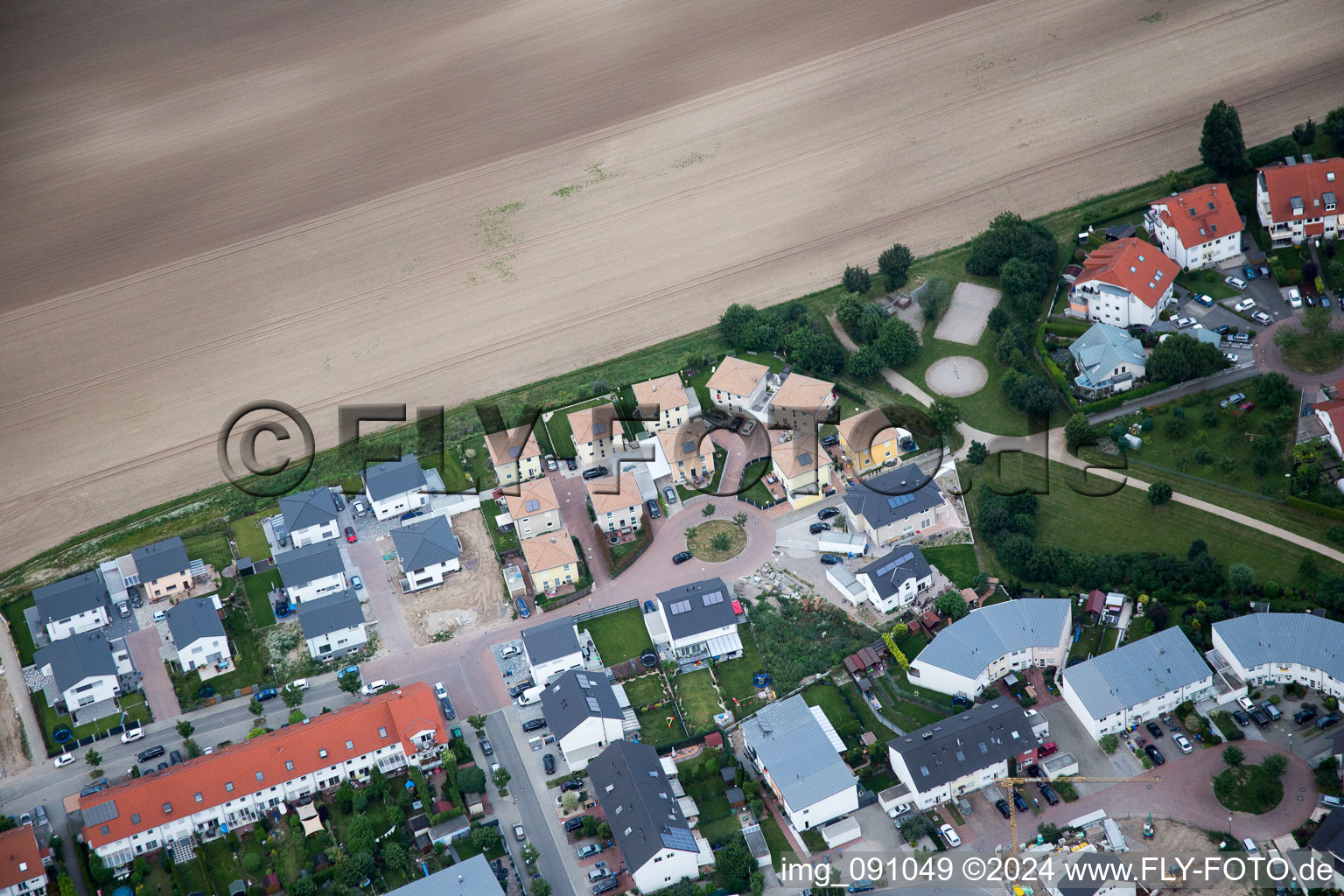 District Oggersheim in Ludwigshafen am Rhein in the state Rhineland-Palatinate, Germany viewn from the air