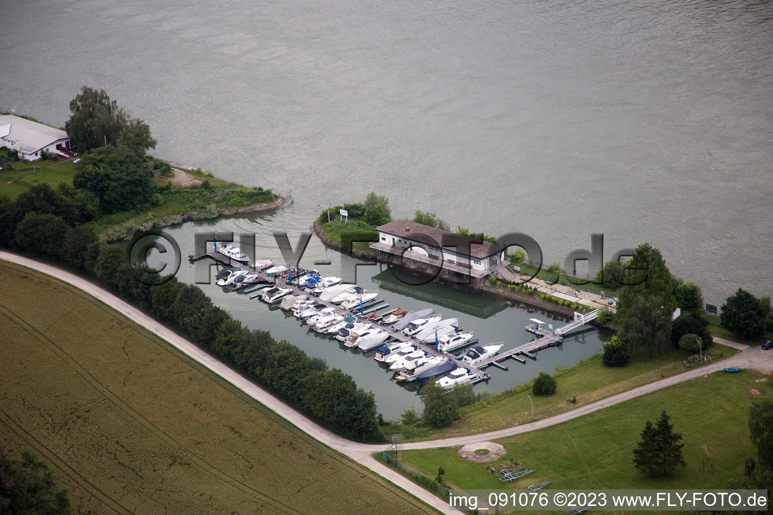 Marina on the Rhine in Worms in the state Rhineland-Palatinate, Germany