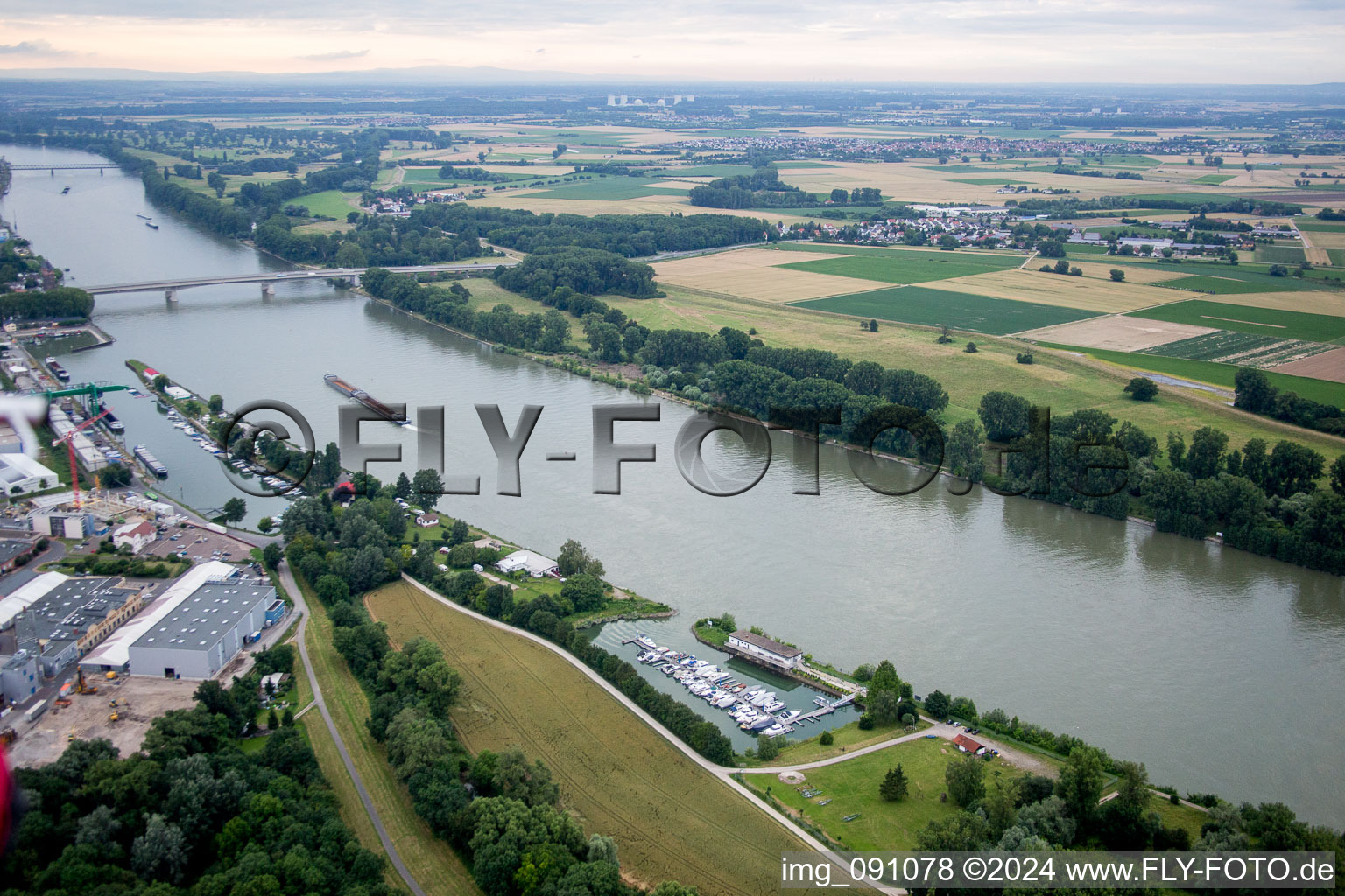 Drone recording of Worms in the state Rhineland-Palatinate, Germany