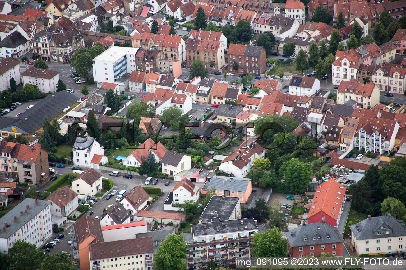Worms in the state Rhineland-Palatinate, Germany seen from a drone