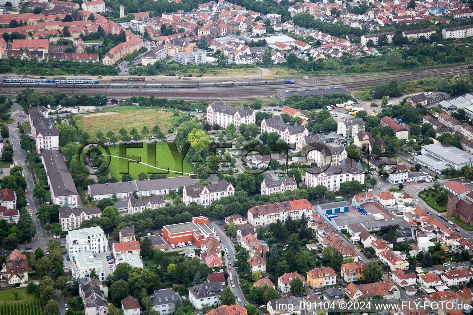 Worms in the state Rhineland-Palatinate, Germany from above