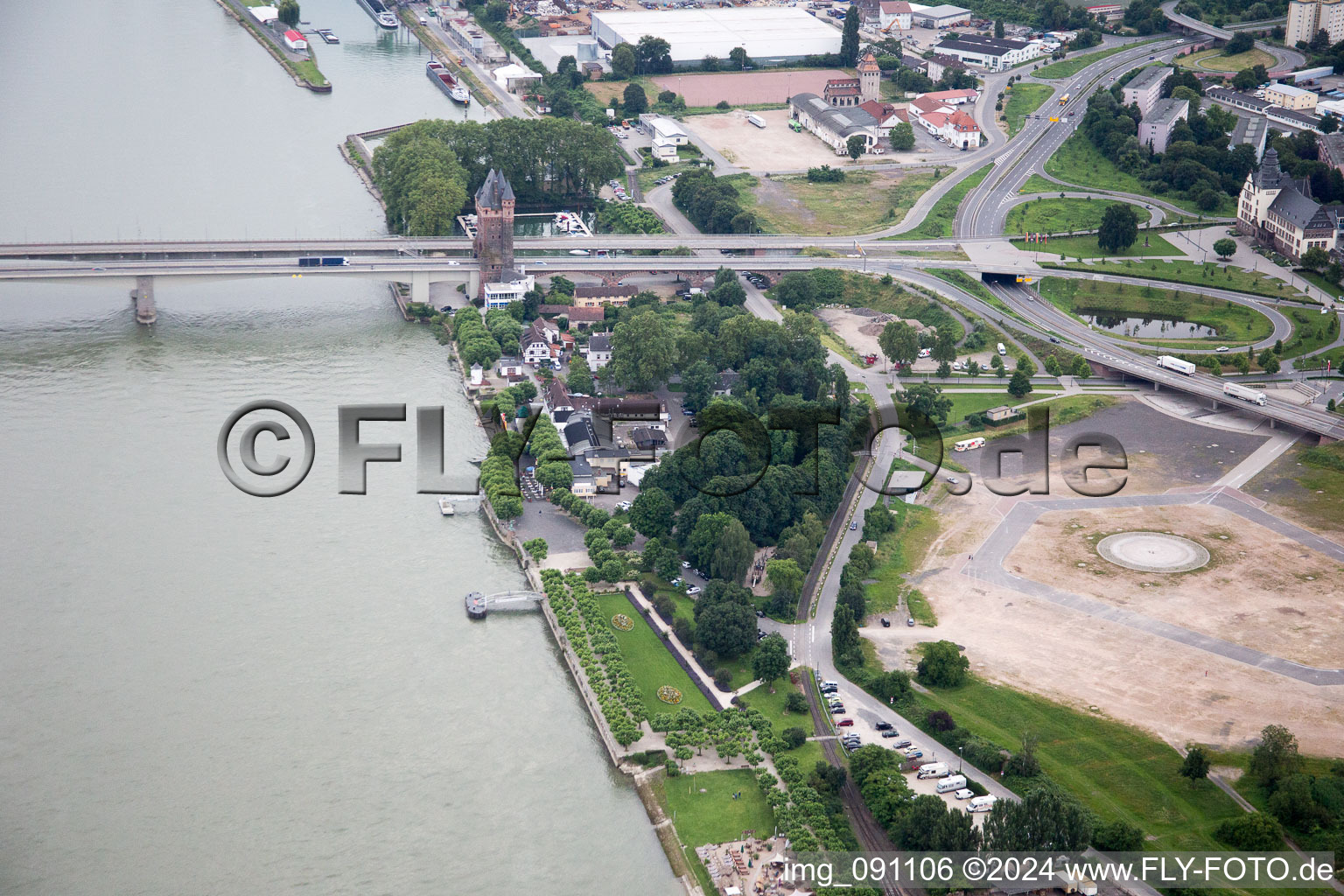 Worms in the state Rhineland-Palatinate, Germany seen from above