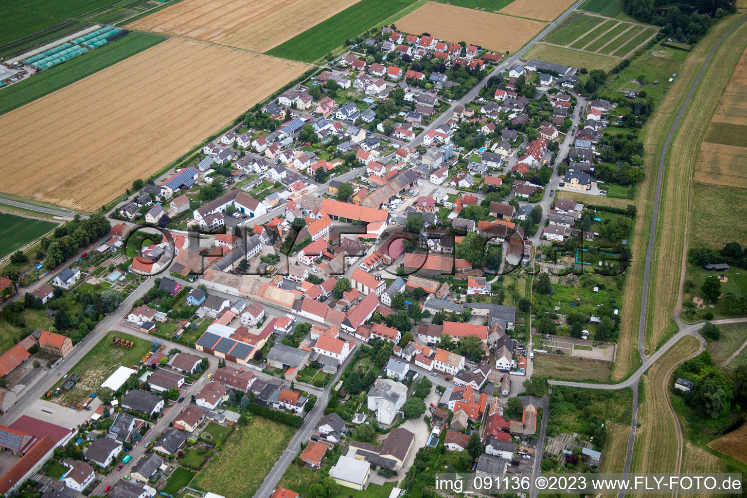 Aerial photograpy of District Ibersheim in Worms in the state Rhineland-Palatinate, Germany