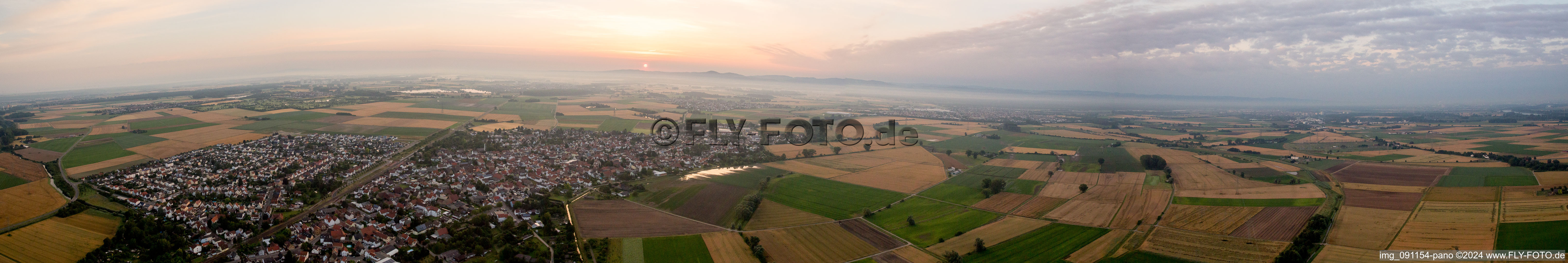 Panorama in the district Hofheim in Lampertheim in the state Hesse, Germany