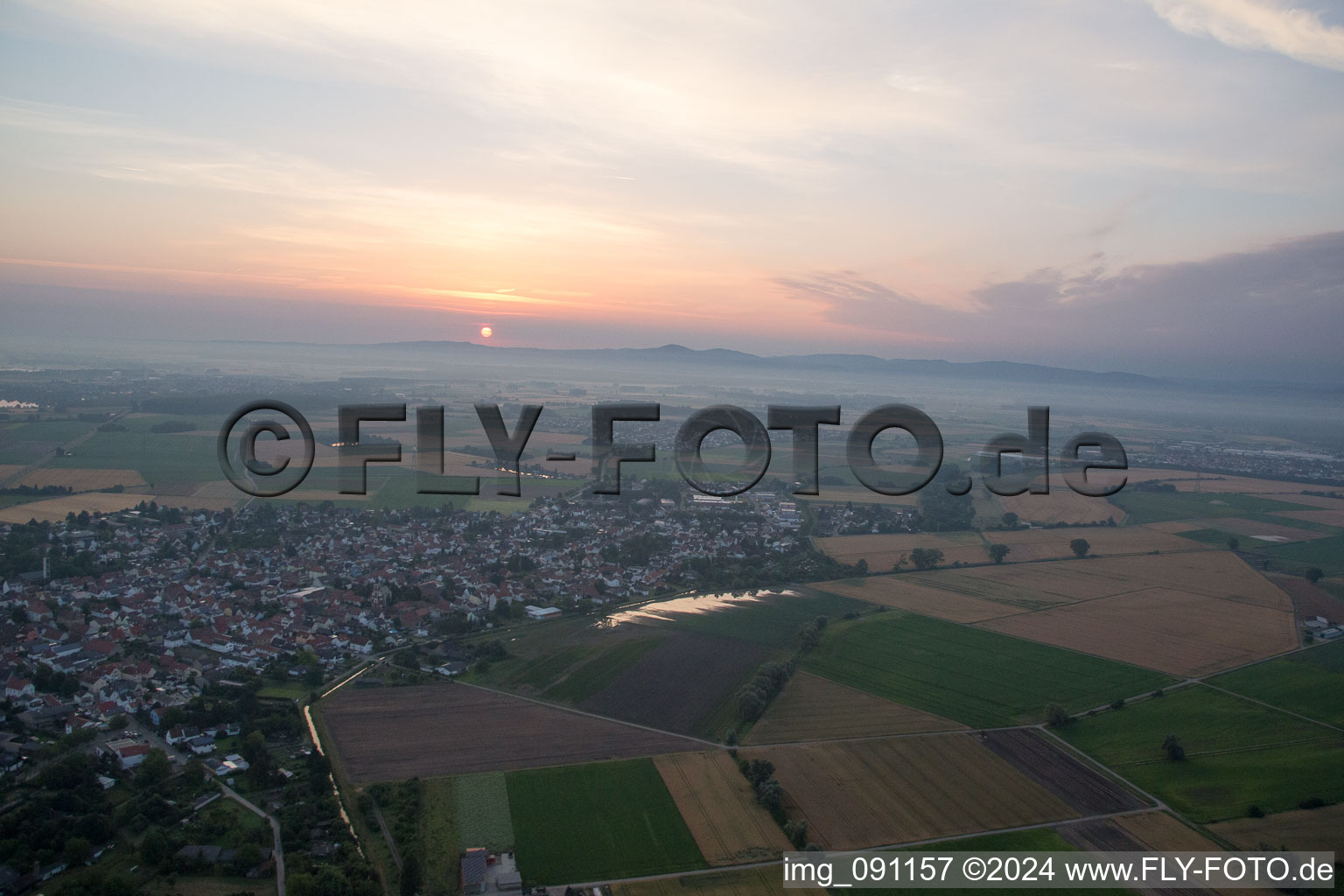 Aerial view of Hofheim in the state Hesse, Germany