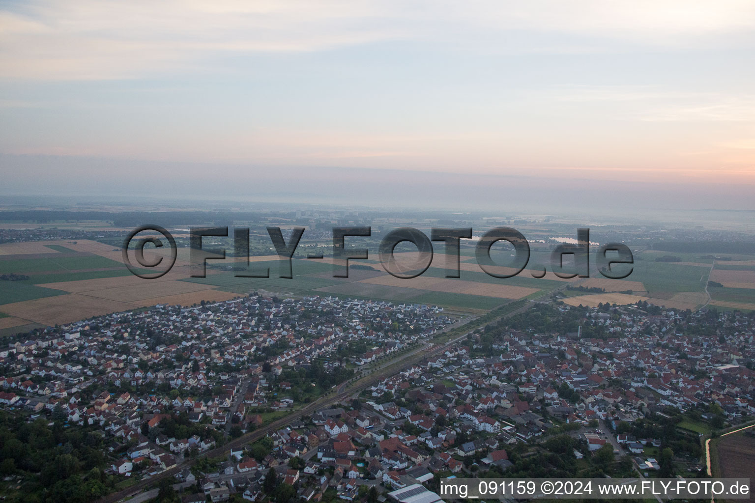 Aerial photograpy of District Hofheim in Lampertheim in the state Hesse, Germany