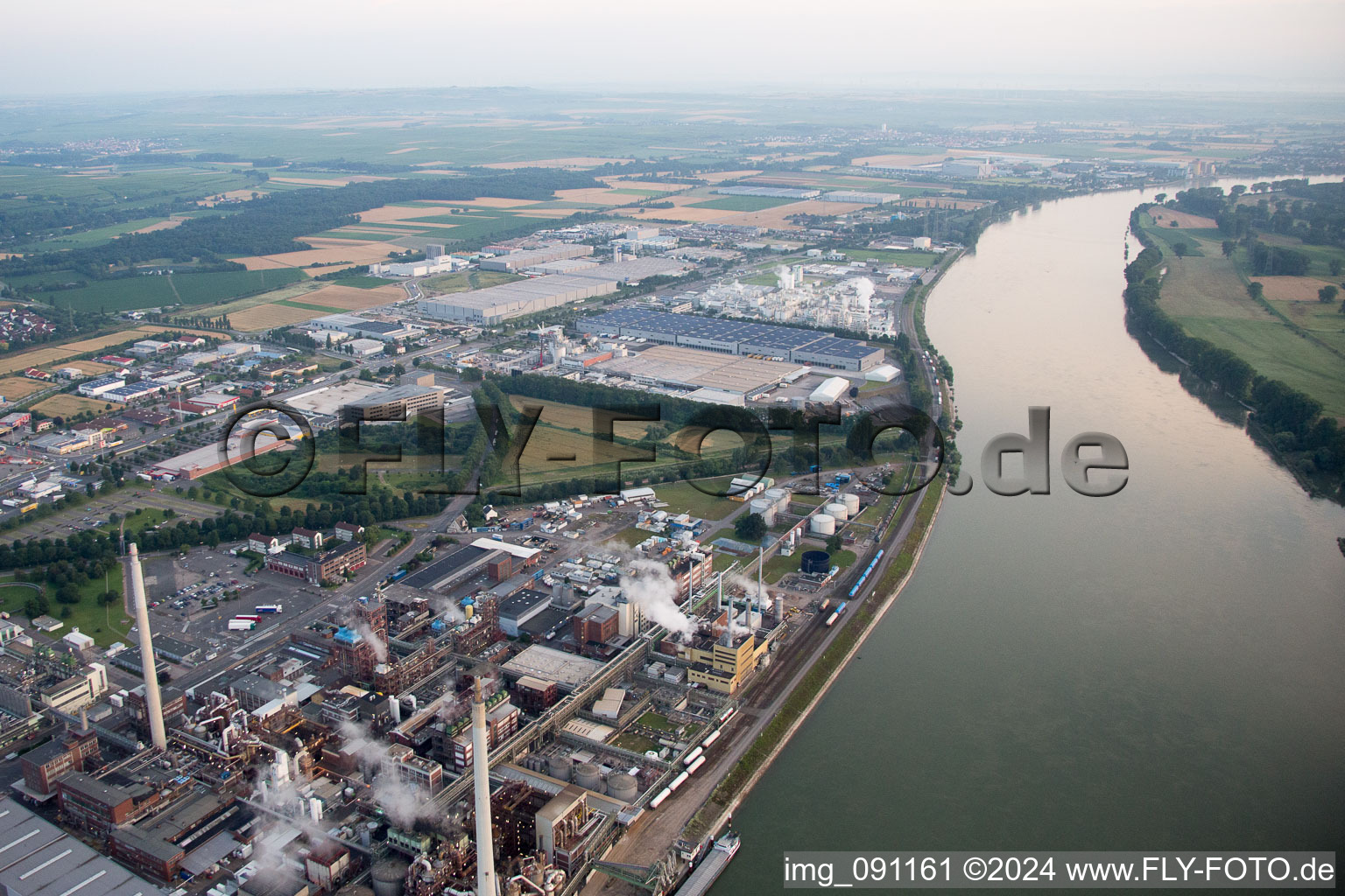 Oblique view of Synthomer Germany in Worms in the state Rhineland-Palatinate, Germany