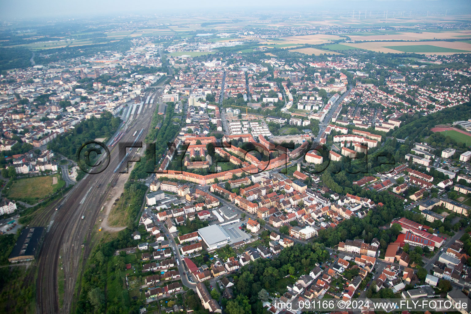 Worms in the state Rhineland-Palatinate, Germany from a drone