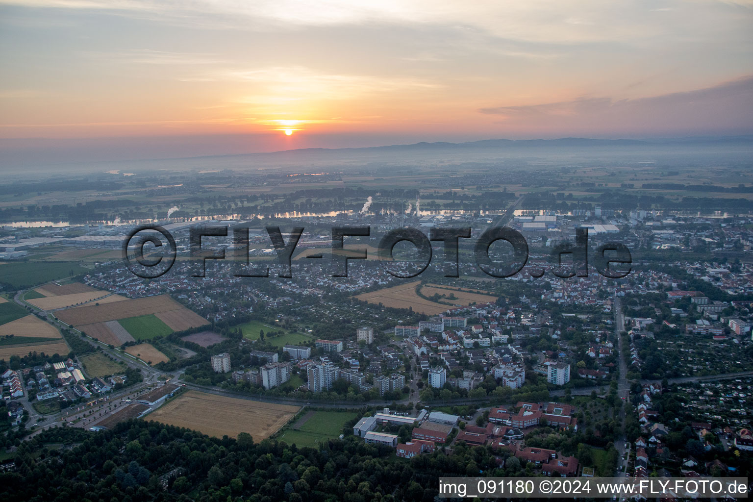 Aerial photograpy of District Neuhausen in Worms in the state Rhineland-Palatinate, Germany