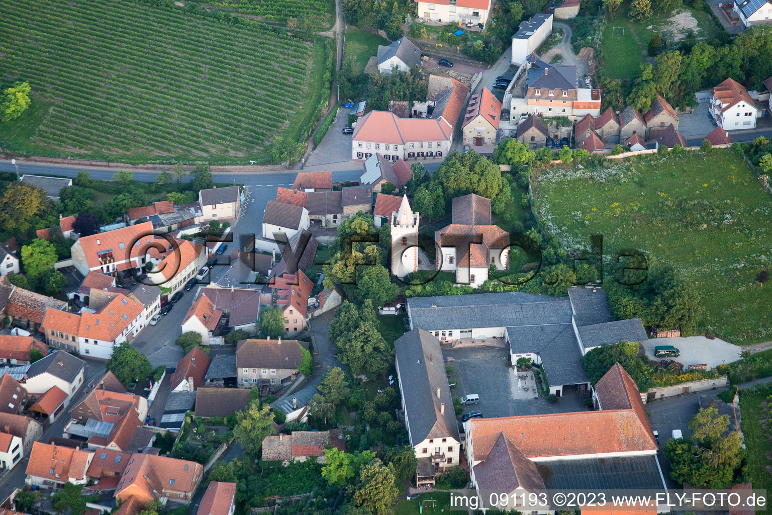 Aerial photograpy of Bockenheim an der Weinstraße in the state Rhineland-Palatinate, Germany