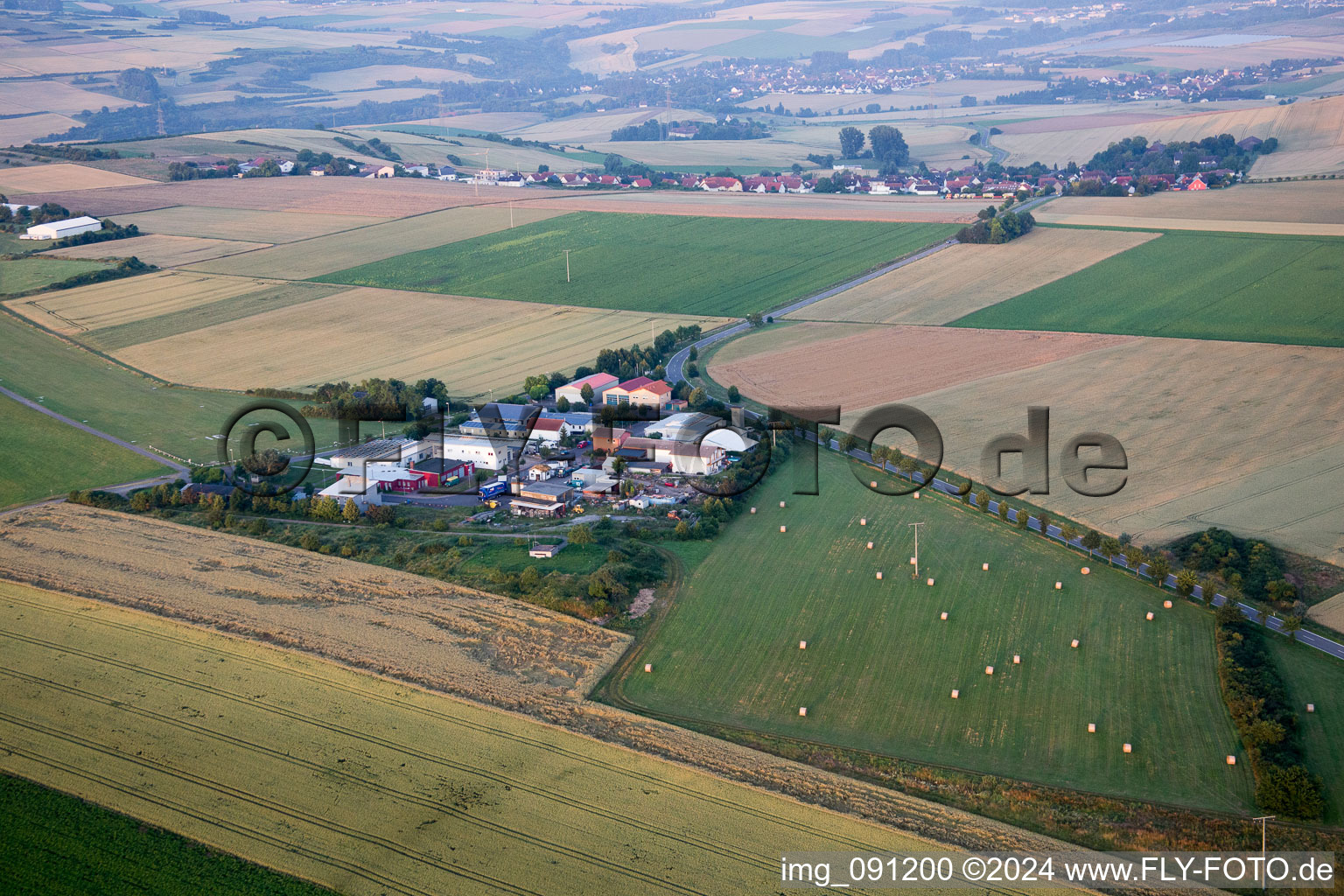 Aerial view of Quirnheim in the state Rhineland-Palatinate, Germany