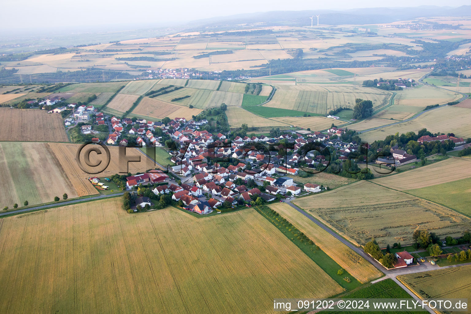 Oblique view of Quirnheim in the state Rhineland-Palatinate, Germany