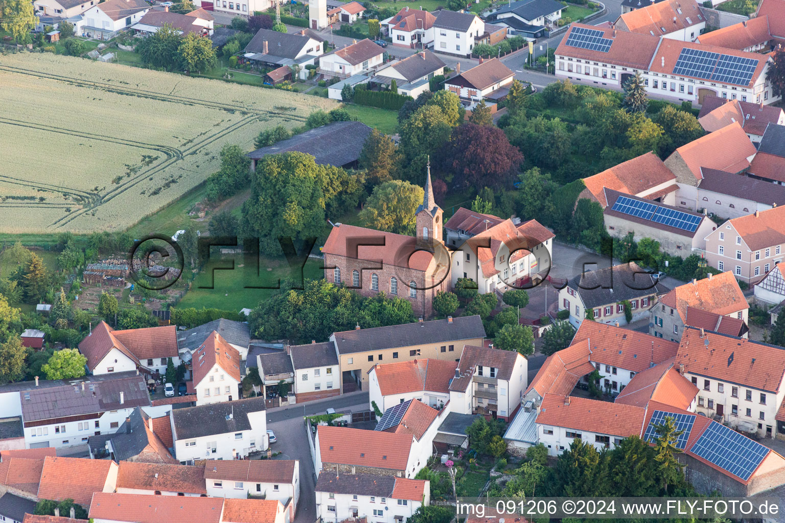 Church building in the village of in Lautersheim in the state Rhineland-Palatinate, Germany