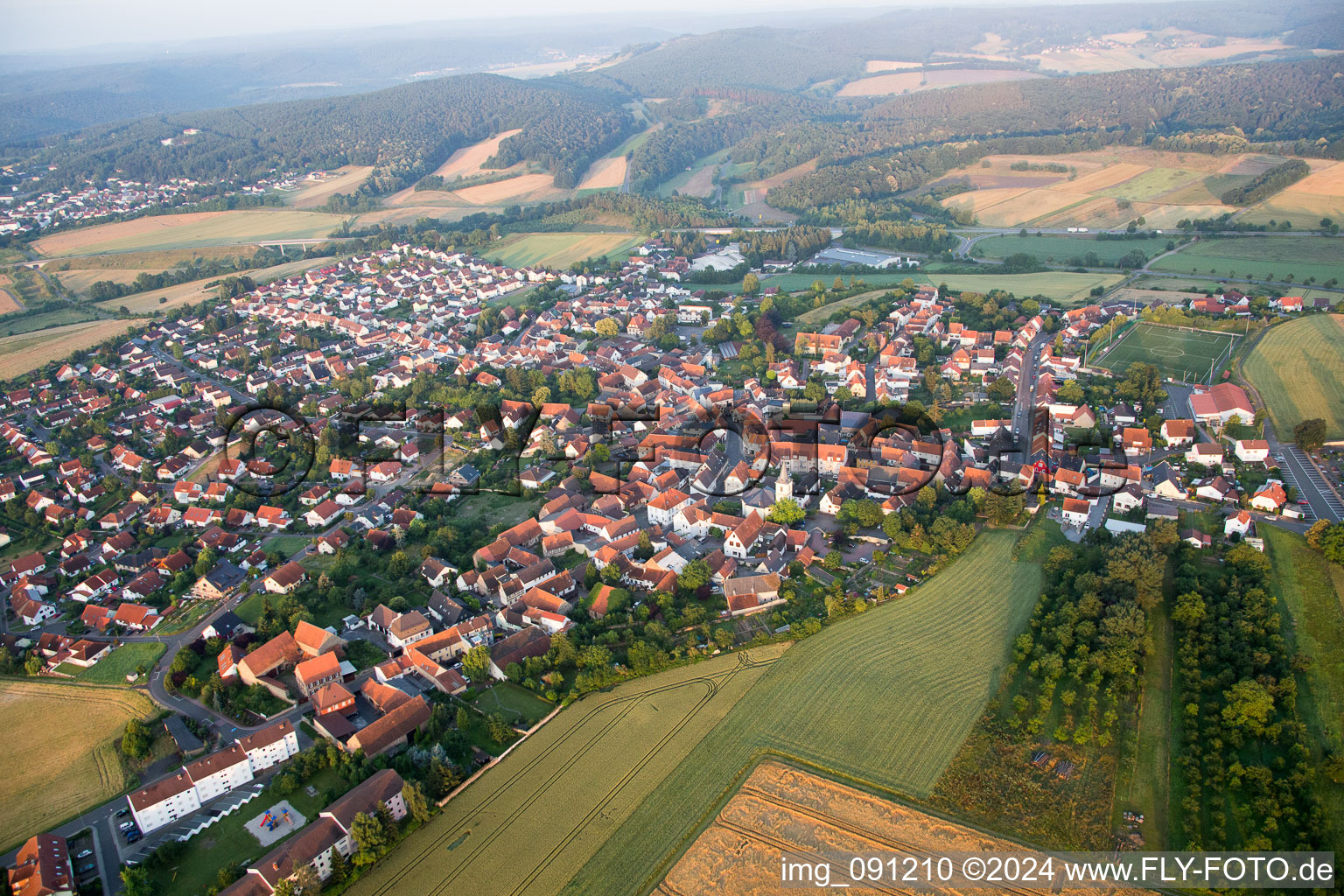 Aerial photograpy of Kerzenheim in the state Rhineland-Palatinate, Germany