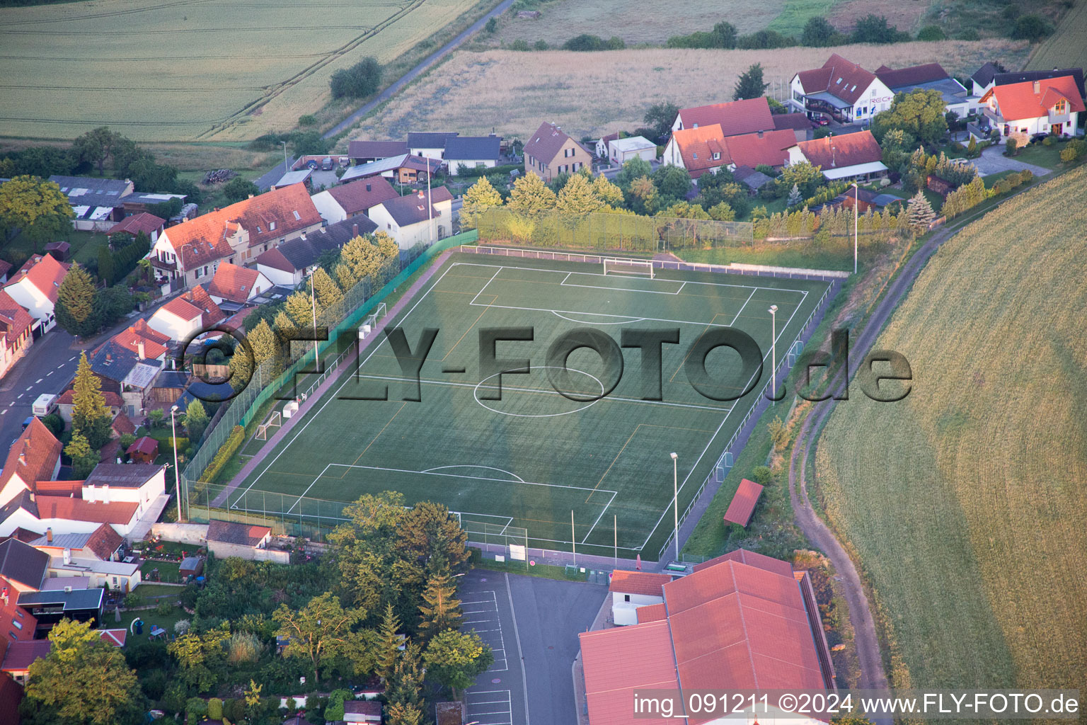 Sports field in Kerzenheim in the state Rhineland-Palatinate, Germany