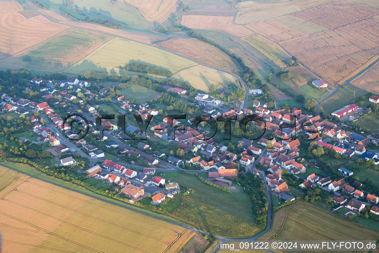 Aerial photograpy of Breunigweiler in the state Rhineland-Palatinate, Germany