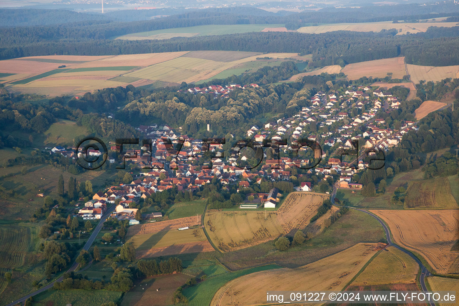 Aerial photograpy of Sippersfeld in the state Rhineland-Palatinate, Germany