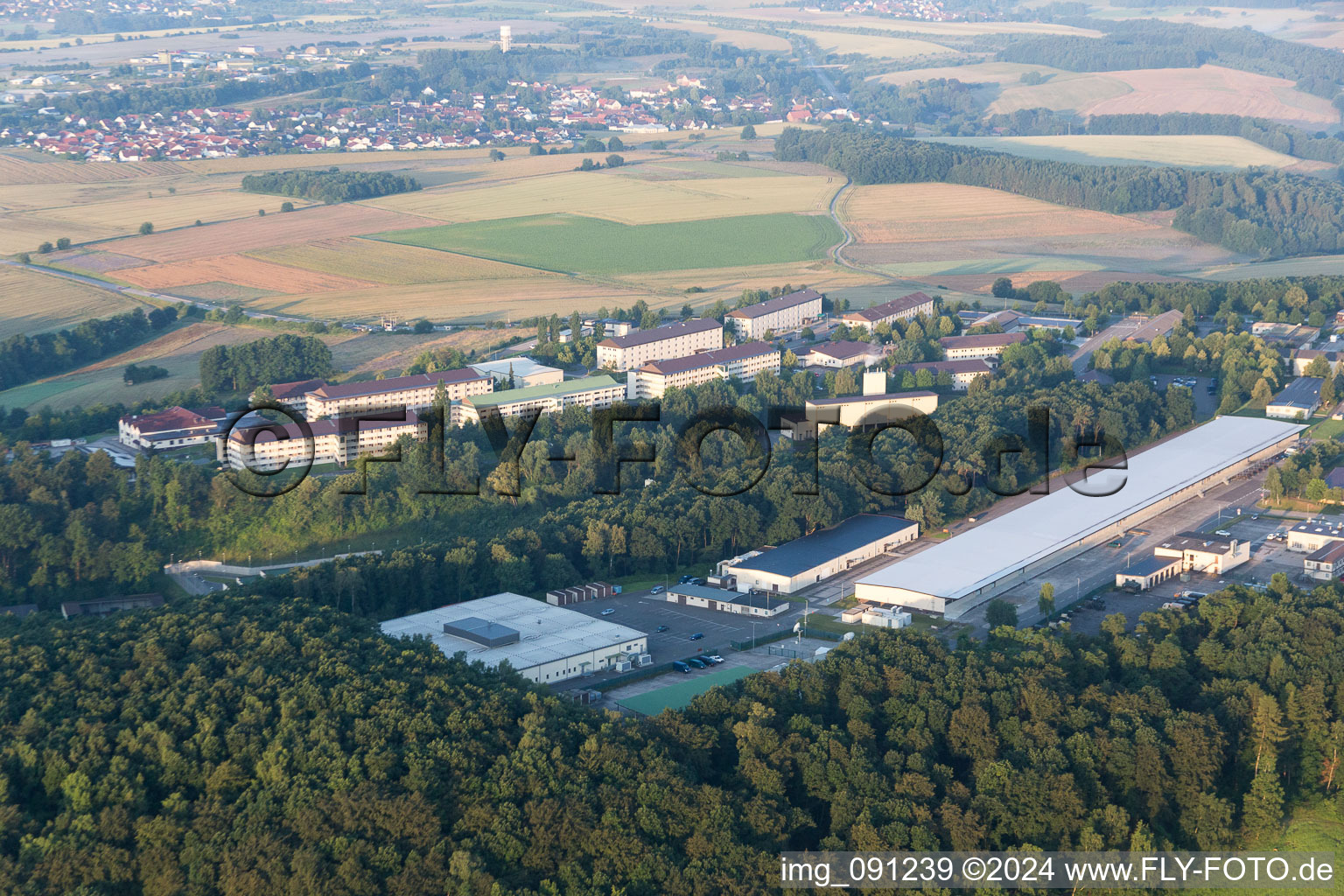 Logistics center and warehouse at the military training area AFN Europe Sembach Headquarters in Wartenberg-Rohrbach in the state Rhineland-Palatinate, Germany