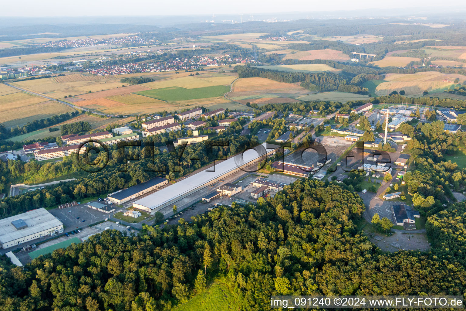 Building complex of the US army - military barracks Sembach Headquarters and AFN Europe in Sembach in the state Rhineland-Palatinate, Germany